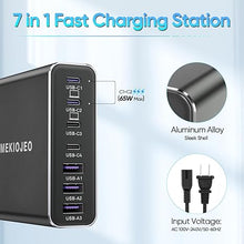Load image into Gallery viewer, Aluminum Alloy 220W USB C Charger GaN Charger Fast USB C Charging Station 7 Ports 65W Laptop Charger for MacBook Pro/Air/iPad Pro/iPhone
