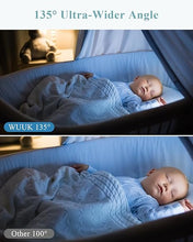 Load image into Gallery viewer, WUUK Video Baby Monitor, 5.5'' Baby Monitor with 360 PTZ Color Display with 135° Wider Viewing Angle, Night Vision, 1000ft Long Range, 2K Baby Camera with App, One-Touch Call, White Noise, Lullabies
