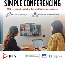 Load image into Gallery viewer, Poly Studio R30 4K Video Conferencing Bar (Plantronics) – Camera, Mic, &amp; Speaker for Small Rooms – Automatic Camera Framing – Noise Reduction Technology – Works w/Teams, Google, Zoom –Amazon Exclusive
