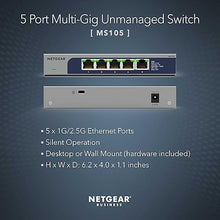 Load image into Gallery viewer, NETGEAR 5-Port Multi-Gigabit Ethernet Unmanaged Network Switch (MS105) - with 5 x 1G/2.5G, Desktop or Wall Mount, and Limited Lifetime Protection
