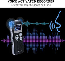 Load image into Gallery viewer, Digital Voice Recorders 8GB Audio Recorder Voice Activated Recorder for Lectures, Meetings, Interviews Recording Device Tape Recorder with Microphone USB Cable, MP3 Player (8GB)
