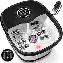 Load image into Gallery viewer, Collapsible Foot Spa Bath with Heat, Remote Control, Temperature Control, Bubbles, Pumice Stone, Red Light, Timer, 16 Massage Roller Pedicure Foot Spa Tub Foot Soaker for Soothe &amp; Relax Tired Feet
