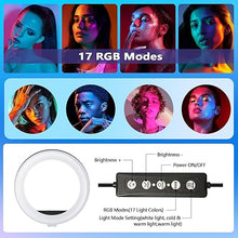 Load image into Gallery viewer, Auto Face Tracking Tripod 360° Rotation with 10&quot; RBG Ring Light, Phone Tripod &amp; Selfie Stick with Remote for Cell Phone 4&quot;-7&quot;, Motion Sensor Phone Tripod for Live Stream Vlog Video Recording
