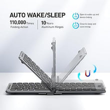 Load image into Gallery viewer, Foldable Bluetooth Keyboard with Stand Holder, Folding Keyboard Bluetooth Phone Keyboard, Rechargeable Ultra Slim Bluetooth Travel Keyboard for iOS, Android, Fit Phone Pad Tablet Laptop, B088

