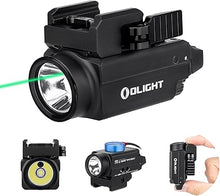 Load image into Gallery viewer, OLIGHT Baldr S 800 Lumens Compact Rail Mount Weaponlight with Green Beam and White LED Combo, Magnetic USB Rechargeable Tactical Flashlight with 1913 or GL Rail, Battery Included (Black)
