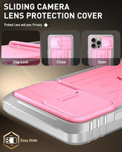 Load image into Gallery viewer, Poetic Revolution Case for iPhone 16 Pro 6.3 inch, [Slide Camera Cover], Full-Body Military Grade Rugged Shockproof Cover with Kickstand and Built-in-Screen Protector, Pink

