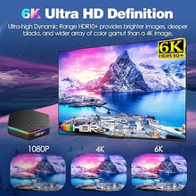 Load image into Gallery viewer, 2024 Android TV Box 12.0 4GB RAM 64GB ROM 6K 4K Wi-Fi 6 TV Box Android, T95Z Plus Android TV Box H618 Chip Support Dual-WiFi 2.4G/5G Android Box 3D HDR10+ Bluetooth 5.0 USB with Mini Wireless Keyboard
