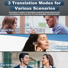 Load image into Gallery viewer, Language Translator Earbuds, Support 144 Languages Translation in Real Time, 3-in-1 Language Translation Modes Bluetooth &amp; APP Instant Translation for Travel Business Learning (Black)
