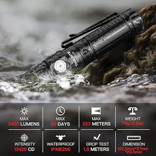 Load image into Gallery viewer, ThruNite TC15 V3 EDC Flashlight Max 2403 Lumens 223 Meters Rechargeable USB Type C Flashlights, Black Neutral White
