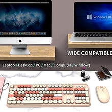 Load image into Gallery viewer, FOPETT Keyboard and Mouse Sets Wireless,Reliable 2.4 GHz Connectivity for PC,Laptop,Smart TV and More (Milk Tea Color)
