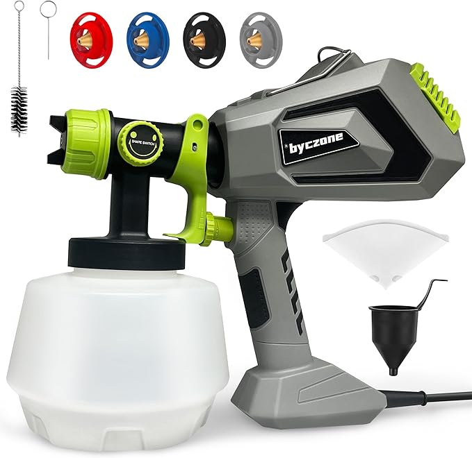 700W Paint Sprayer with 4 Copper Nozzle,HVLP Spray Paint Gun.Paint Gun for House Painting/Home Interior&Outdoor