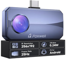 Load image into Gallery viewer, FOXWELL RT100 Thermal Camera for Android (USB-C) Smartphones, 256x192 IR Resolution Thermal Imaging Camera, Infrared Imager for HVAC Home Inspection, Upgraded Temperature Accuracy, 25Hz Frame Rate
