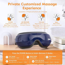 Load image into Gallery viewer, Eye Massager, Smart Eye Massager with Heat, Upgraded Heated Eye Mask Massager with Bluetooth Music, Face Eye Care Device for Eye Strain, Migraines, Dry Eyes, Ideal Gifts for Men Women
