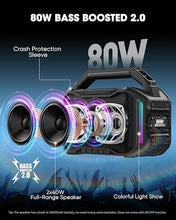 Load image into Gallery viewer, Speakers Bluetooth Wireless: 80W(Peak) Loud Speaker with Bass, 20H Playtime, IPX6 Waterproof, Large Jobsite Speakers for Work, Outdoor, Workshop, Garage, Portable Speaker with TWS (Black)
