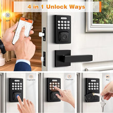 Load image into Gallery viewer, Probrico Smart Keyless Entry Door Lock with Handle,Front Door Lock Set with Fingerprint Deadbolt Lock,Electronic Keypad Deadbolt with Door Handle Lever,App Control,Auto Lock,Black
