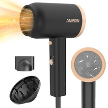 Load image into Gallery viewer, ANIEKIN Hair Dryer, 1875W Ionic Blow Dryer with Diffuser and Concentrator for Women Curly Hair Fast Drying as Constant Temperature, Portable Hair Dryer for Travel, Black
