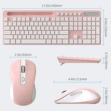 Load image into Gallery viewer, Wireless Keyboard and Mouse Combo, MARVO 2.4G Ergonomic Wireless Computer Keyboard with Phone Tablet Holder, Silent Mouse with 6 Button, Compatible with MacBook, Windows (Pink)
