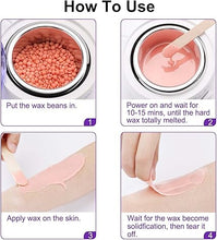 Load image into Gallery viewer, Portable Electric Wax Warmer Kit for Total Body Hair Removal - Melting Pot Hot Wax Heater with Accessories for Facial, Bikini, Armpit Waxing at Home for All Genders
