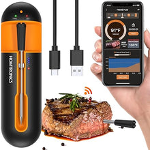 Load image into Gallery viewer, Wireless Meat Thermometer, Unlimited Range Bluetooth Meat Thermometer Wireless, IPX7 Smart Meat Thermometer for Turkey Beef Lamb, Remote Monitoring of BBQ Oven Air Fryer Smoker Thermometer
