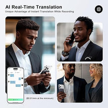 Load image into Gallery viewer, AI Voice Recorder, Digital Voice Recorder App Control, Transcribe &amp; Summarize &amp; Translation Empowered by ChatGPT, Wireless Charging, 107 Languages, 64GB Memory (White)
