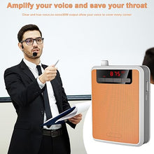 Load image into Gallery viewer, Voice Amplifier?Professional Mini Portable lotmusic Microphone Amplifier Speaker Rechargeable Wired Microphone Headset, Personal for Teacher Classroom Outdoor Meeting Tour Guides (Orange)
