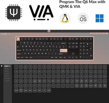 Load image into Gallery viewer, Keychron Q6 Max QMK/VIA Bluetooth Wireless /2.4 GHz/USB-C Wired Custom Mechanical Keyboard, Full Size Programmable Knob RGB Backlit Hot-Swappable Gateron Red Switch for Mac Windows Linux - White
