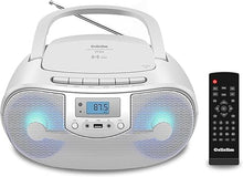 Load image into Gallery viewer, Gelielim CD Player Boombox, FM Radio with Bluetooth, Remote Control, Portable CD Players for Home with Headphone, Mic Jack, Disco Light Support CD-R/RW/MP3, USB, Presents for Elder
