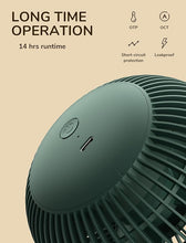 Load image into Gallery viewer, JISULIFE Clip on Baby Stroller Fan, 4000mAh Battery Operated Fan, Portable Personal Small Fan, Quiet &amp; Narrow Slot Design, 4 Speeds, Max 14 Hrs, Ideal for Bed, Desk, Car Seat - Dark Green
