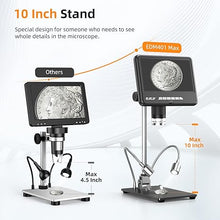 Load image into Gallery viewer, Elikliv 2K Digital Microscope, 7&quot; LCD Digital Microscope 1200x, 24MP Soldering Coin Microscopes, IPS Screen, 10&quot; Stand, 10 LED Lights, Wireless Remote, PC/TV Compatible, 32GB
