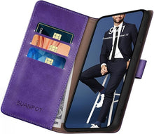 Load image into Gallery viewer, SUANPOT Compatible with iPhone 16 Pro 6.3&quot; Wallet case with RFID Blocking Credit Card Holder,Flip Book PU Leather Protective Cover Women Men for Apple 16 Pro Phone case Purple
