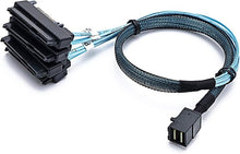 Load image into Gallery viewer, CableDeconn SFF-8643 Internal Mini SAS HD to (4) 29pin SFF-8482 connectors with SAS 15pin Power Port 12GB/S Cable (1M) (H0204)
