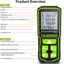 Load image into Gallery viewer, 393FT Professional Green Laser Measuring Tool with Angle Sensor, Huepar 1/16in Accuracy Laser Distance Measurement Tool, Digital Laser Room Measuring Device, Laser Distance Meters
