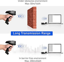 Load image into Gallery viewer, Wireless Barcode Scanner with Charging Base, Portable 1D Bar Code Scanners Inventory Scanner Data Terminal Data Collector 2 in 1 USB Connection &amp; 2.4G Wireless Barcode Reader with 2.2&quot; Screen
