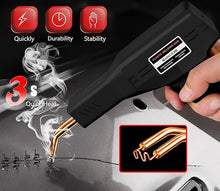 Load image into Gallery viewer, 2PCS Plastic Welders, 1200PCS Staples 40PCS Rods Plastic Welding Kit, 5 in 1 Welding Tips Tape Sandpaper Wire Mesh Stand Metal Brush Screwdriver, Bumper Repair Kit(Black)
