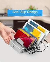 Load image into Gallery viewer, Charging Station for Multiple Devices - 6 Port Fast Charging Station for iPhone iPad Android and Tablet - Multi Charging Station - Phone Charging Station with 6 Mixed Cables Included(UL Certified)
