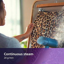 Load image into Gallery viewer, PHILIPS 3000 Series Handheld Travel Steamer, Compact &amp; Foldable, Fast Heat Up, 3.3oz Capacity, up to 20g/min Continuous steam, No Ironing Board Needed, Blue (STH3000/20)
