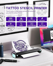 Load image into Gallery viewer, Phomemo M08F Ultra Wireless Tattoo Stencil Printer, Stencil Printer for Tattooing, Thermal Tattoo Printer for Tattoo Artists &amp; Beginners,Compatible with Tablet,Smartphone &amp; PC, Black
