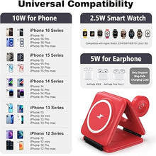 Load image into Gallery viewer, Charging Station for Apple Multiple Devices - 3 in 1 Foldable Magnetic Wireless Charger Dock - Travel Charging Pad for iPhone 16 15 14 13 12 Pro Max Plus Watch &amp; Airpods
