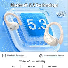 Load image into Gallery viewer, Wireless Earbuds 75hrs Bluetooth 5.3 Headphone Sport, 2024 Bluetooth Earbuds Stereo Deep Bass Over Ear Bud with Earhooks, ENC Noise Cancelling Mic, IPX7 Waterproof Earphone, Camel
