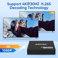 Load image into Gallery viewer, 4K@30hz HDMI TV Media Player with Dual HDMI, One AV/VGA Output, 4K HDMI Splitter Function, Digital MP4 Player for 14TB HDD/512G USB Drive/256G SD Card/H.265 MP4, with Remote Control for MP3 AVI etc
