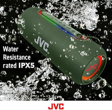 Load image into Gallery viewer, JVC Illuminated Portable Wireless Speaker with 20W max outputs, Dynamic Sound, Bluetooth 5.0, TWS Capability, USB-C, IPX5, AUX in, up to 5-Hour Battery Life - SPPA5BTG (Green)
