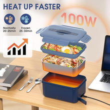 Load image into Gallery viewer, Electric Lunch Box Food Heater Upgrade 3 in 1 Portable Food Warmer 100W Leakproof Heated Lunch Box for Adults Car/Truck/Office with 1.8L SS Container Fork Spoon Carry Bag, 12V/24V/110V
