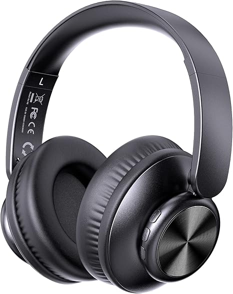 V8 Wireless Bluetooth Headphones Over Ear, 80 Hours Playtime Wireless Headphones with Deep Bass,Lightweight Foldable Headphones Built-in Mic,HiFi Stereo Sound for Travel Work Laptop PC Cellphone