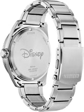 Load image into Gallery viewer, Citizen Eco-Drive Men&#39;s Disney Mickey Mouse &quot;Tee Time&quot; Stainless Steel Watch, Green Dial, 3-Hand Date, Luminous, 43mm (Model: AW1595-78W)
