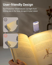 Load image into Gallery viewer, DEWENWILS USB Rechargeable Book Reading Light, LED Clip on Booklight Flexible Reading Lights in Bed, Car at Night, 4 Brightness Adjustable, Perfect for Bookworms, Kids (Purple)
