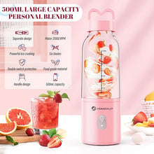 Load image into Gallery viewer, Portable Personal Blender 17 OZ/500 ML Juicer, 175W Personal Size Blender, Ideal for Smoothies, Ice Blending, Juicing, and Food Processing, Compact, Convenient, and Versatile (Pink)
