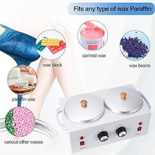 Load image into Gallery viewer, Double Wax Warmer Double Wax Pot Professional for Hair Removal, Electric Wax Heater Machine Dual Wax Pot Warmer Professional With Adjustable Temperature for Facial,Skin,Body,Spa, and Salon
