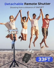 Load image into Gallery viewer, NEMOVA 68'' Auto Face Tracking Tripod for iPhone, 360° Rotation Phone Tripod with Wireless Remote and Phone Holder, Selfie Stick Tripod for Android Phone, Applied to YouTube, Tiktok, Facetime
