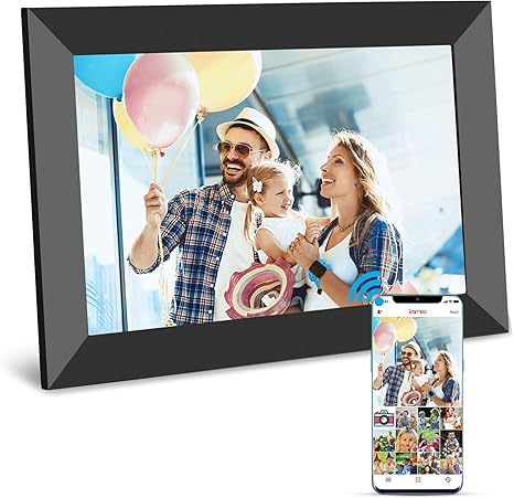 WiFi Digital Picture Frame 10.1 Inch Smart Digital Photo Frame with IPS Touch Screen HD Display, 16GB Storage Easy Setup to Share Photos or Videos Anywhere via Free Frameo APP (Black Frame)