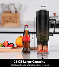 Load image into Gallery viewer, MoKo 22 oz Personal Blender Portable Blender, 300W Smoothie Blender for Shakes and Smoothie,Portable Blender with 6 Blades, BPA Free,Handle and Straw Lid, Blender for Anywhere,Transparent Black
